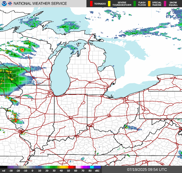 Weather radar map
